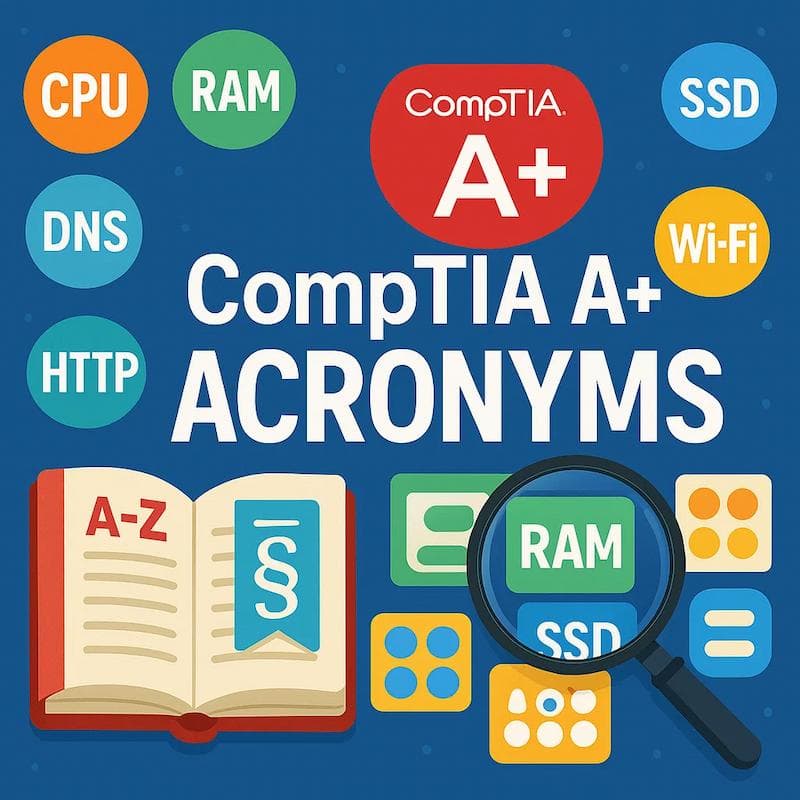 Cover image for CompTIA A+ Acronyms You Must Know To Take The Exam Cover image for blog post: CompTIA A+ Acronyms You Must Know To Take The Exam - Tina Tran