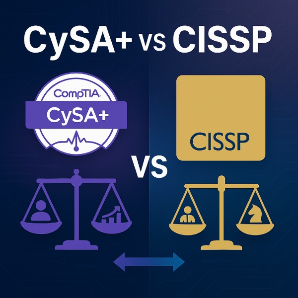 Cover image for CySA+ vs CISSP: Which Cybersecurity Cert Are You Pursuing? Cover image for blog post: CySA+ vs CISSP: Which Cybersecurity Cert Are You Pursuing? - Tina Tran