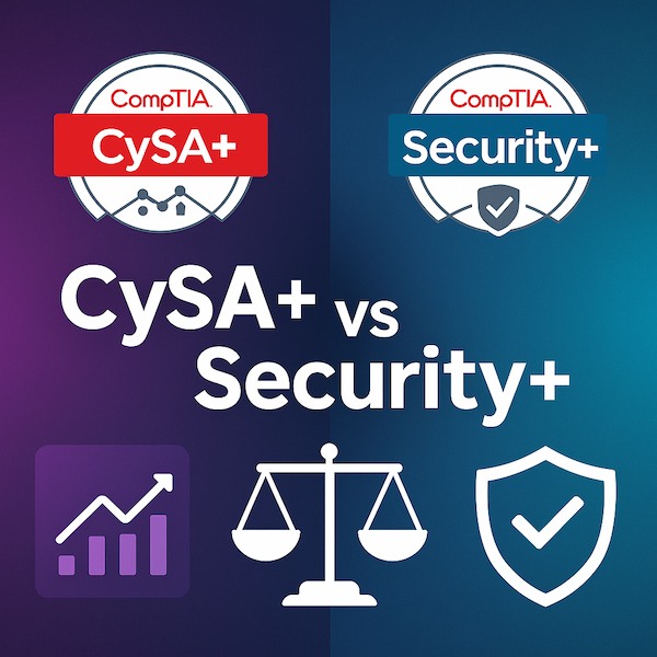 Cover image for CySA+ vs Security+: Which CompTIA Cert Should You Choose? Cover image for blog post: CySA+ vs Security+: Which CompTIA Cert Should You Choose? - Sarah Nguyen