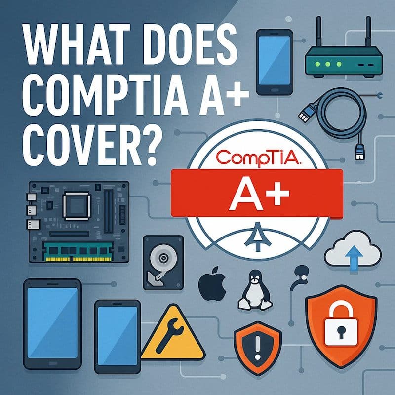 Cover image for What Does CompTIA A+ Cover? Complete Guide to Exam Topics Cover image for blog post: What Does CompTIA A+ Cover? Complete Guide to Exam Topics - Sarah Nguyen