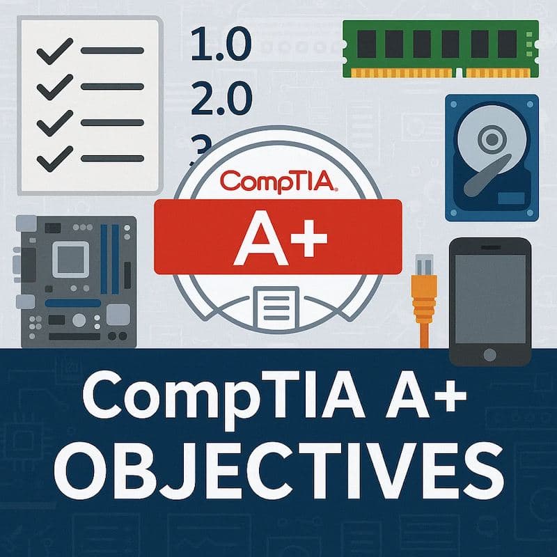 Cover image for CompTIA A+ Objectives Complete Guide (Core 1 and Core 2) Cover image for blog post: CompTIA A+ Objectives Complete Guide (Core 1 and Core 2) - Tina Tran