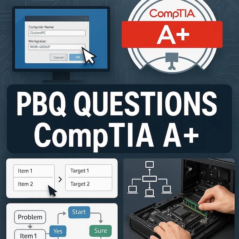 Cover image for PBQ Questions CompTIA A+: Format, Tips & Examples Cover image for blog post: PBQ Questions CompTIA A+: Format, Tips & Examples - Sarah Nguyen