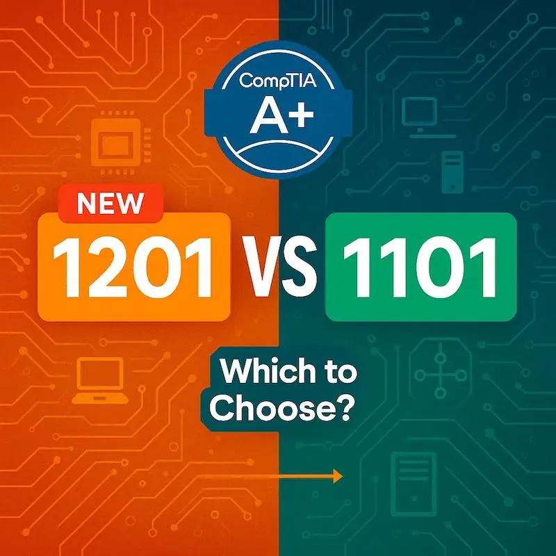 Cover image for CompTIA A+ 1201 vs 1101: What’s New in the Exam Update Cover image for blog post: CompTIA A+ 1201 vs 1101: What’s New in the Exam Update - Sarah Nguyen