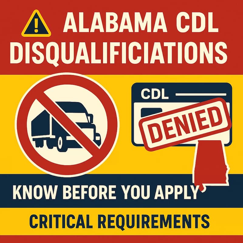Cover image for What disqualifies you from getting a CDL in Alabama? Cover image for blog post: What disqualifies you from getting a CDL in Alabama? - Tina Tran