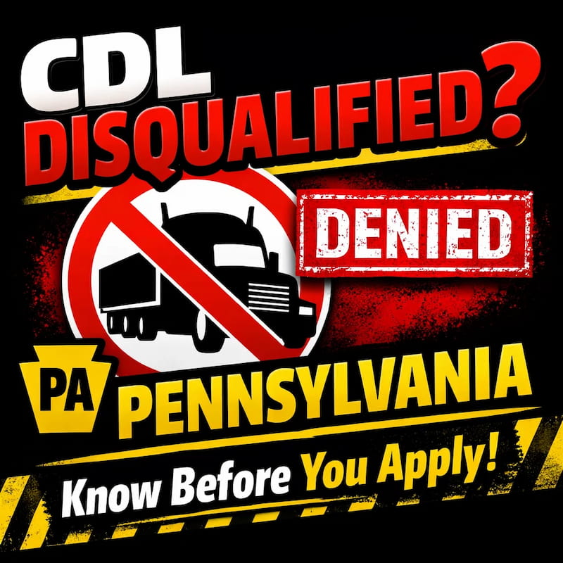Cover image for What Disqualifies You from Getting a CDL in Pennsylvania? Cover image for blog post: What Disqualifies You from Getting a CDL in Pennsylvania? - Tina Tran