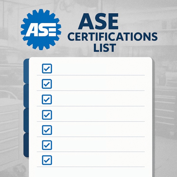 ASE certifications list