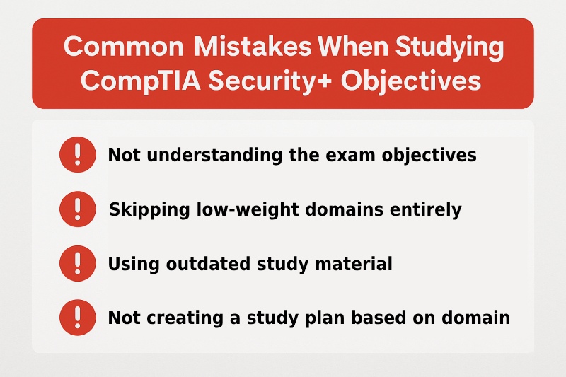 Mistakes when studying CompTIA Security+ objectives
