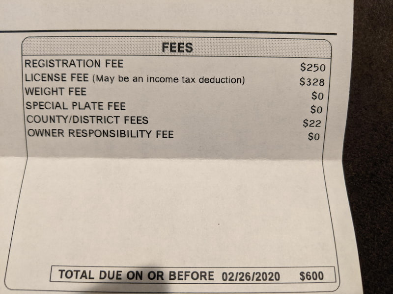 DMV fees