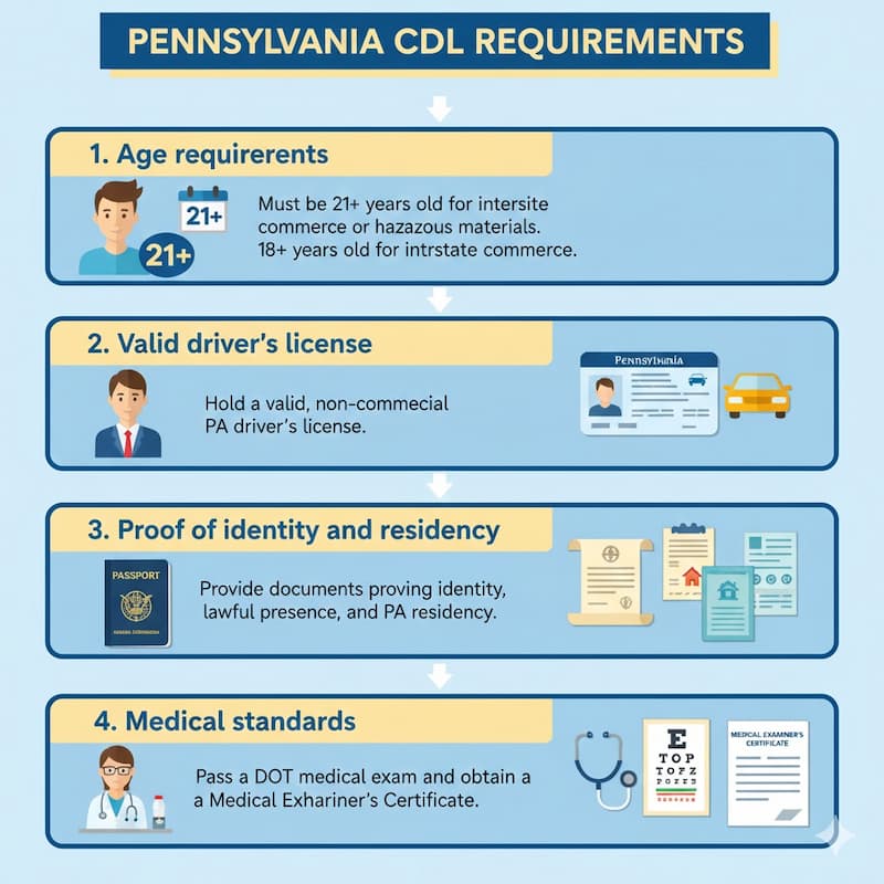 What are the Pennsylvania CDL requirements?